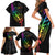 Personalised New Zealand Wellington Pride Family Matching Short Sleeve Bodycon Dress and Hawaiian Shirt Maori Fern with Pride Flag 2024 LT9 - Polynesian Pride