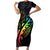 Personalised New Zealand Wellington Pride Family Matching Short Sleeve Bodycon Dress and Hawaiian Shirt Maori Fern with Pride Flag 2024 LT9 Mom's Dress Black - Polynesian Pride