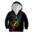 Personalised New Zealand Wellington Pride Kid Hoodie Maori Fern with Pride Flag 2024 LT9 Zip Hoodie Black - Polynesian Pride