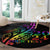 Personalised New Zealand Wellington Pride Round Carpet Maori Fern with Pride Flag 2024