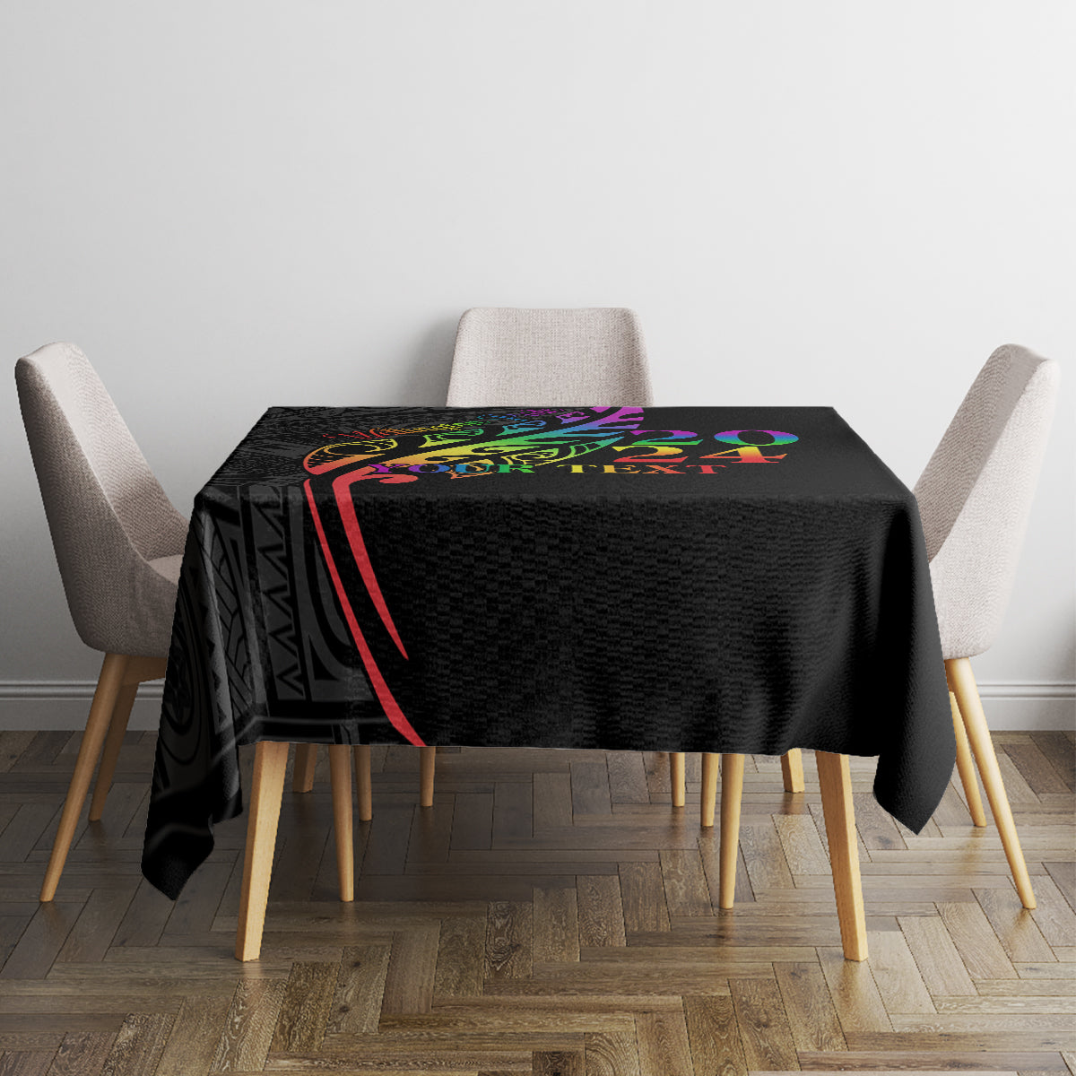 Personalised New Zealand Wellington Pride Tablecloth Maori Fern with Pride Flag 2024 LT9 - Polynesian Pride