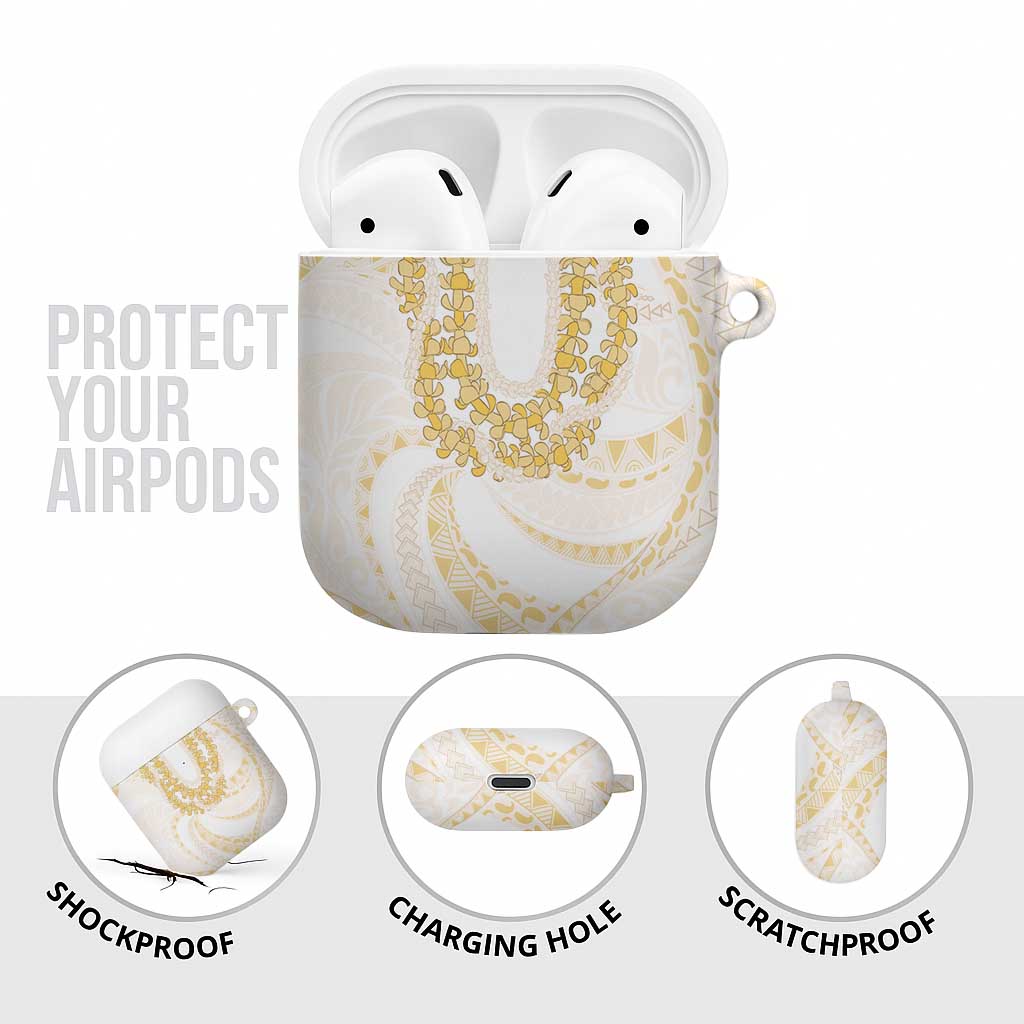 Aloha Lei Onaona AirPods Case Beige Hawaiian Tribal Pattern - Polynesian Pride