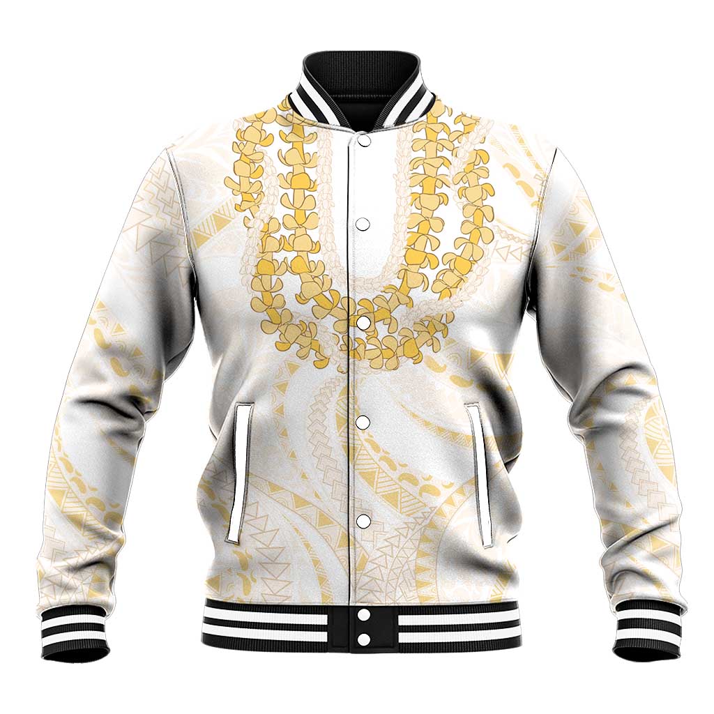 Aloha Lei Onaona Baseball Jacket Beige Hawaiian Tribal Pattern LT9 Unisex Beige - Polynesian Pride