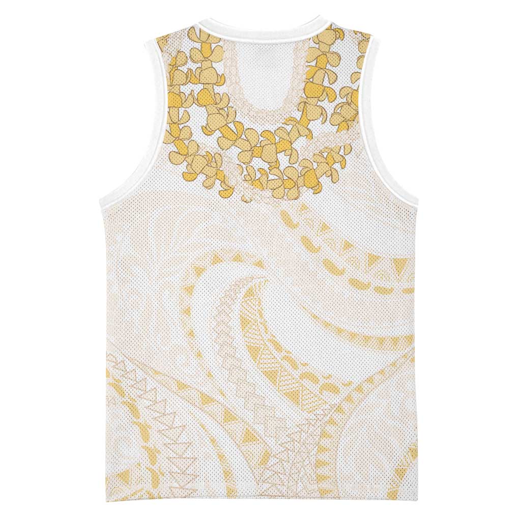 Aloha Lei Onaona Basketball Jersey Beige Hawaiian Tribal Pattern LT9 - Polynesian Pride