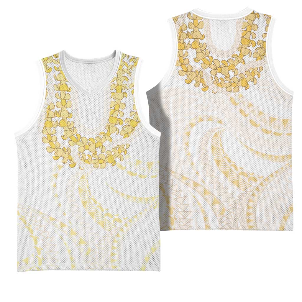 Aloha Lei Onaona Basketball Jersey Beige Hawaiian Tribal Pattern LT9 - Polynesian Pride