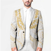Aloha Lei Onaona Blazer Beige Hawaiian Tribal Pattern - Polynesian Pride