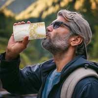 Aloha Lei Onaona 4 in 1 Can Cooler Tumbler Beige Hawaiian Tribal Pattern