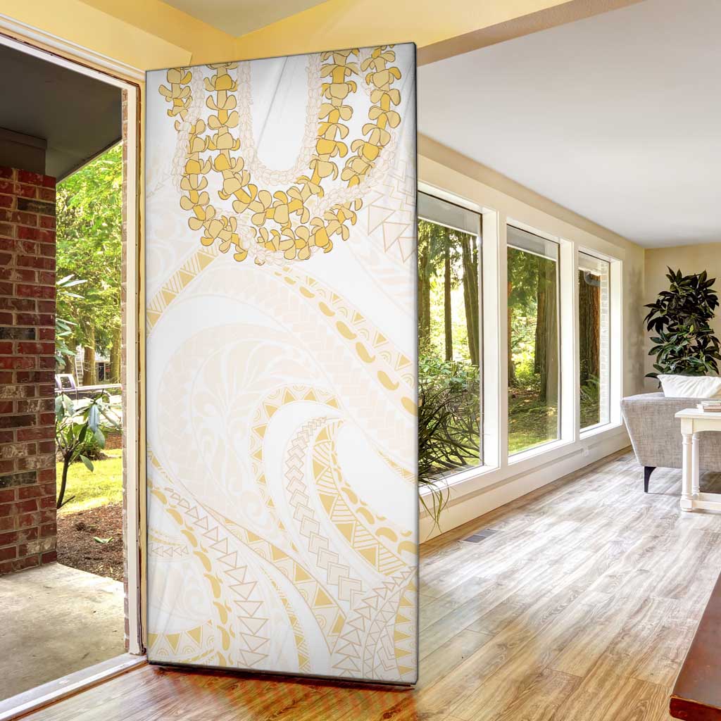 Aloha Lei Onaona Door Cover Beige Hawaiian Tribal Pattern LT9 - Polynesian Pride