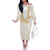 Aloha Lei Onaona Family Matching Off The Shoulder Long Sleeve Dress and Hawaiian Shirt Beige Hawaiian Tribal Pattern
