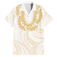 Aloha Lei Onaona Family Matching Puletasi and Hawaiian Shirt Beige Hawaiian Tribal Pattern