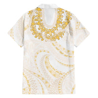 Aloha Lei Onaona Family Matching Short Sleeve Bodycon Dress and Hawaiian Shirt Beige Hawaiian Tribal Pattern