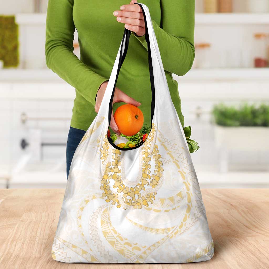 Aloha Lei Onaona Grocery Bag Beige Hawaiian Tribal Pattern LT9 - Polynesian Pride
