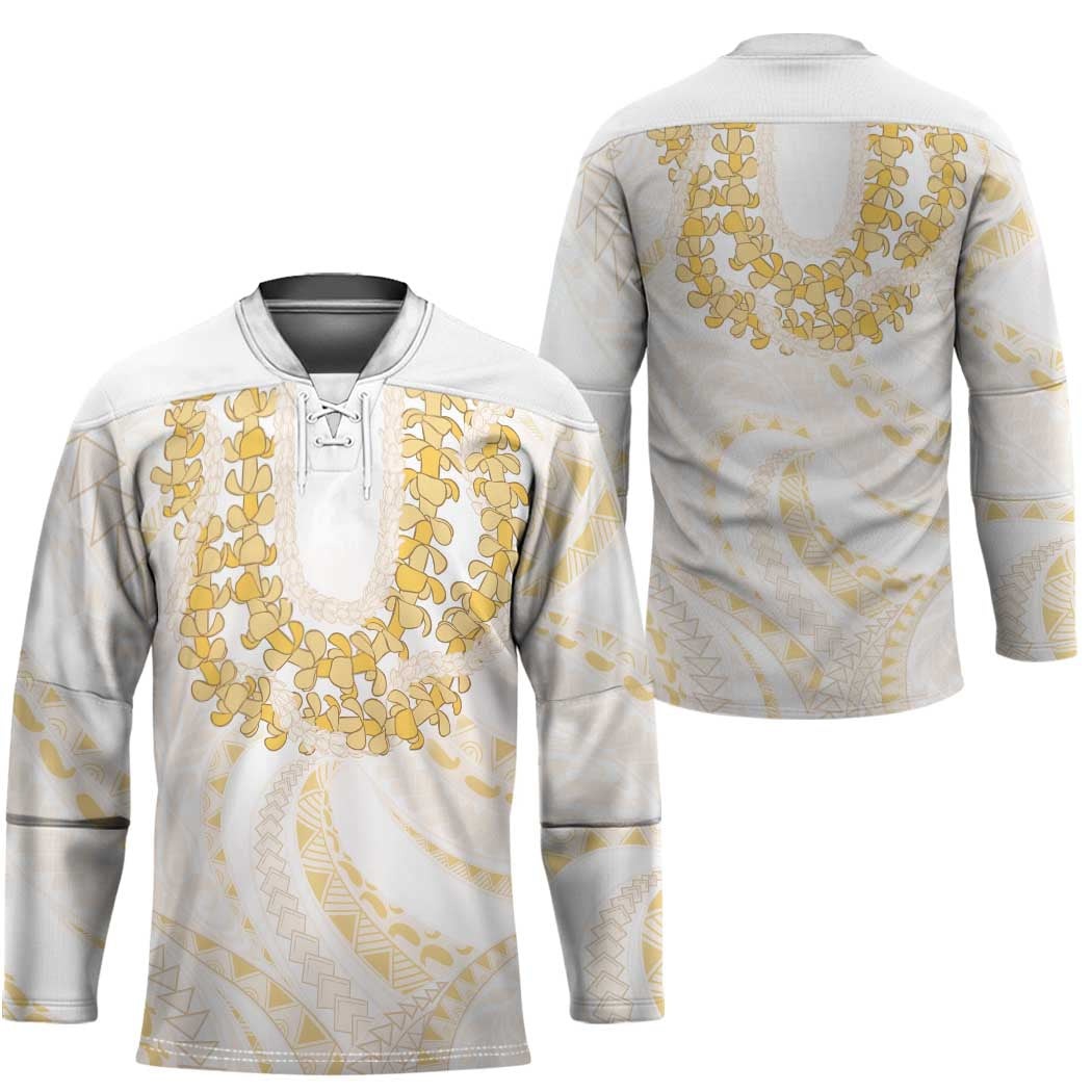 Aloha Lei Onaona Hockey Jersey Beige Hawaiian Tribal Pattern LT9 - Polynesian Pride