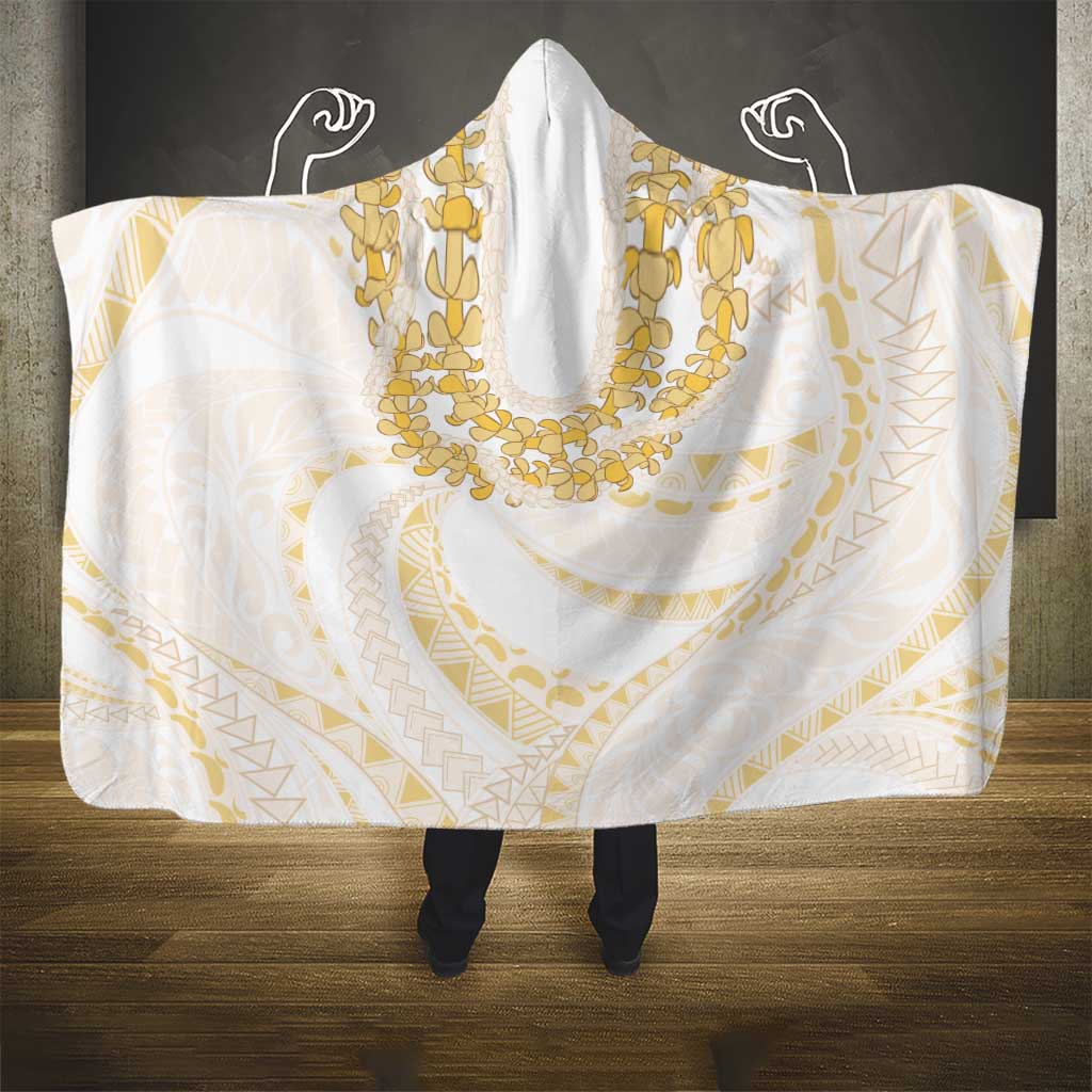 Aloha Lei Onaona Hooded Blanket Beige Hawaiian Tribal Pattern LT9 - Polynesian Pride