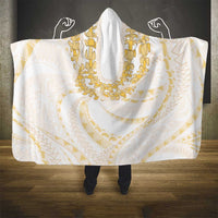 Aloha Lei Onaona Hooded Blanket Beige Hawaiian Tribal Pattern LT9 - Polynesian Pride