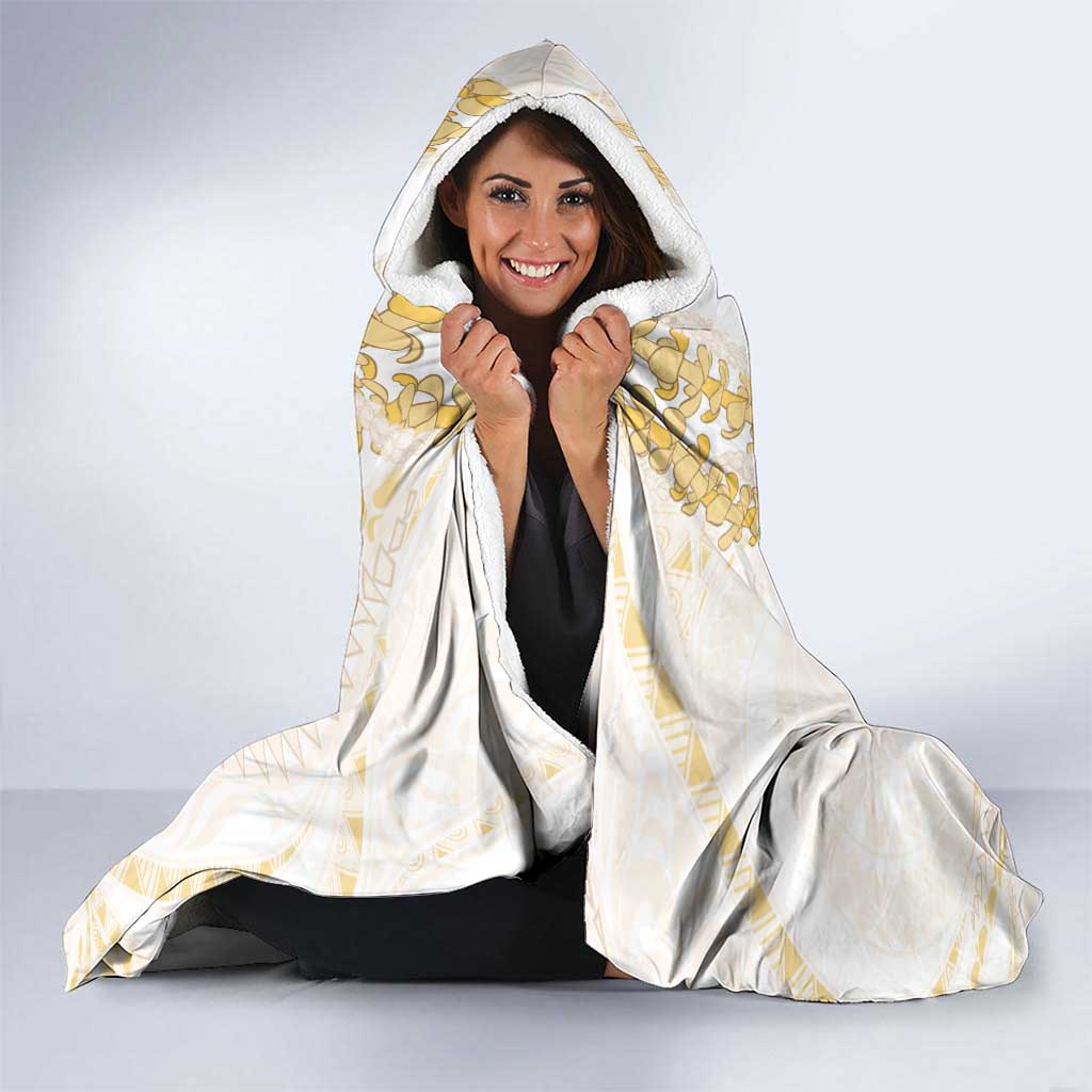 Aloha Lei Onaona Hooded Blanket Beige Hawaiian Tribal Pattern LT9 - Polynesian Pride