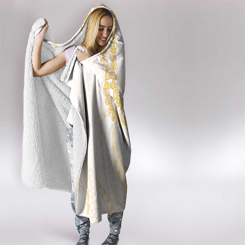 Aloha Lei Onaona Hooded Blanket Beige Hawaiian Tribal Pattern LT9 - Polynesian Pride