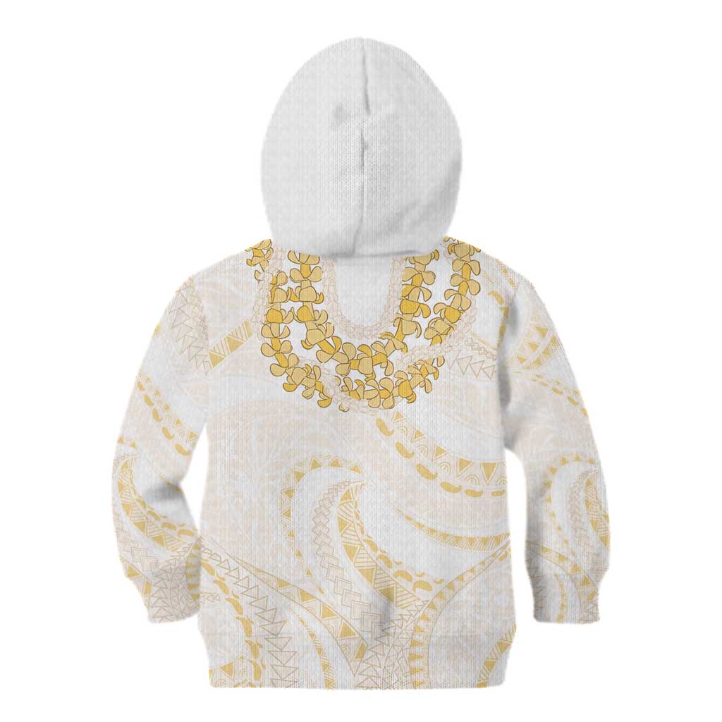 Aloha Lei Onaona Kid Hoodie Beige Hawaiian Tribal Pattern