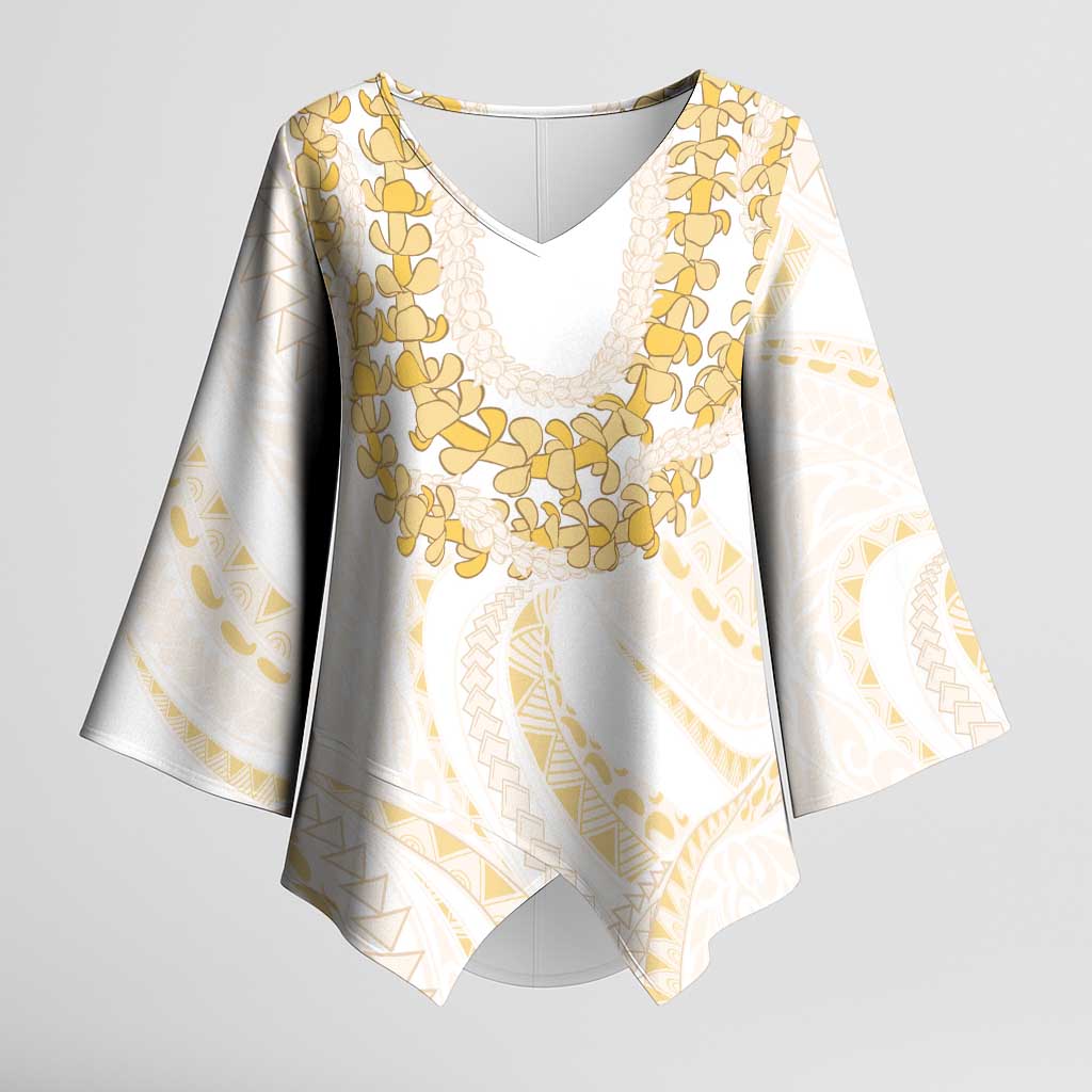 Aloha Lei Onaona Kimono Sleeve Blouse Beige Hawaiian Tribal Pattern LT9 Female Beige - Polynesian Pride