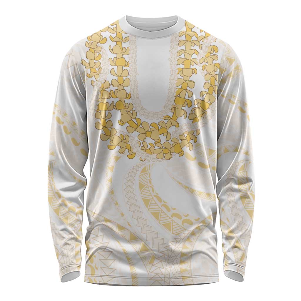 Aloha Lei Onaona Long Sleeve Shirt Beige Hawaiian Tribal Pattern LT9 Unisex Beige - Polynesian Pride