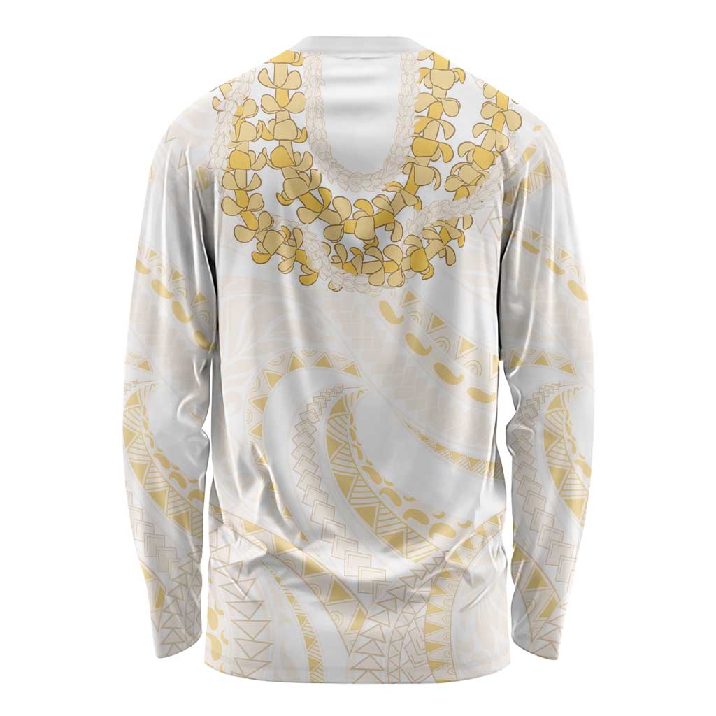 Aloha Lei Onaona Long Sleeve Shirt Beige Hawaiian Tribal Pattern LT9 - Polynesian Pride