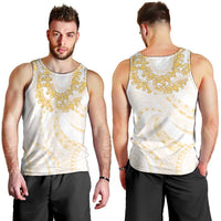 Aloha Lei Onaona Men Tank Top Beige Hawaiian Tribal Pattern LT9 - Polynesian Pride