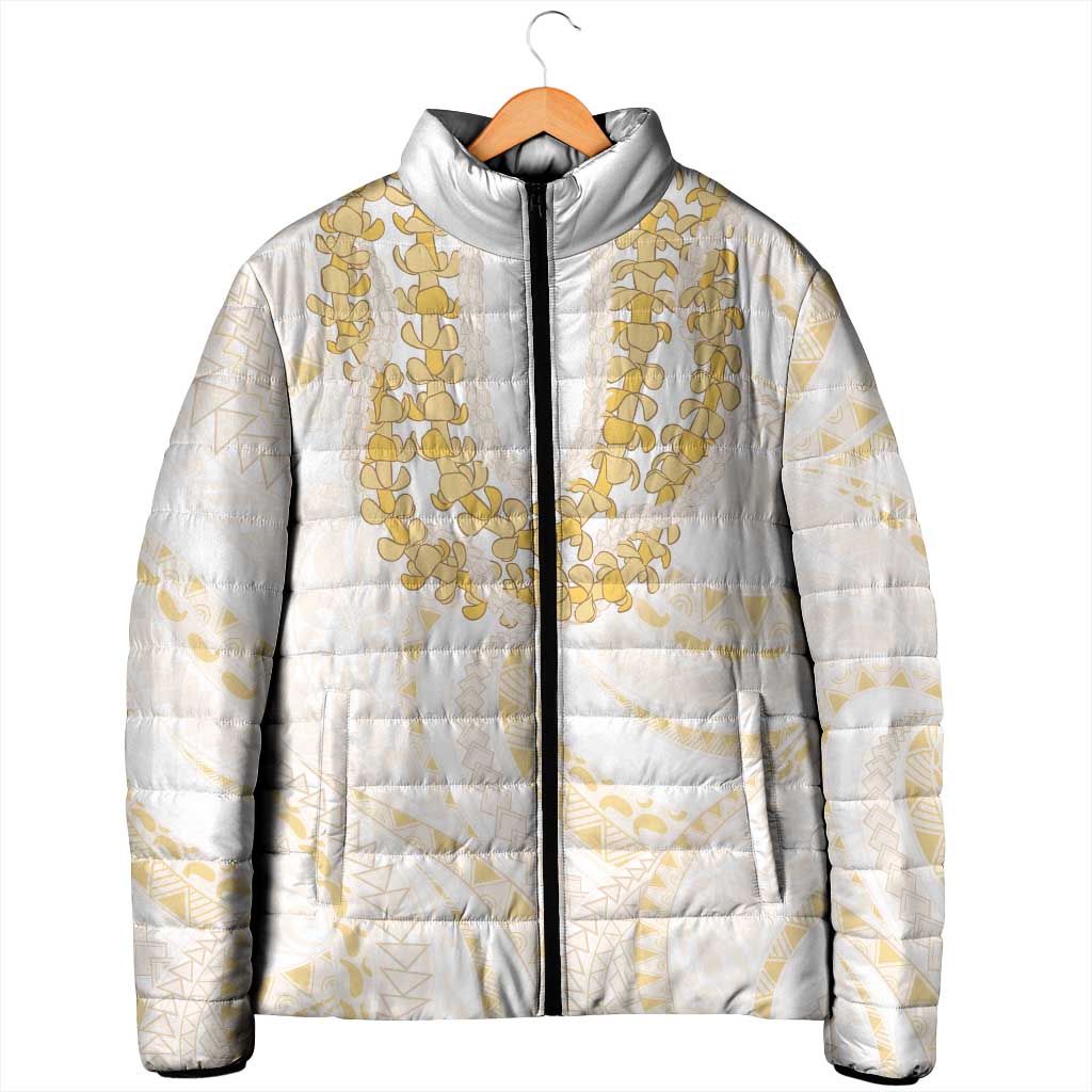 Aloha Lei Onaona Padded Jacket Beige Hawaiian Tribal Pattern LT9 - Polynesian Pride