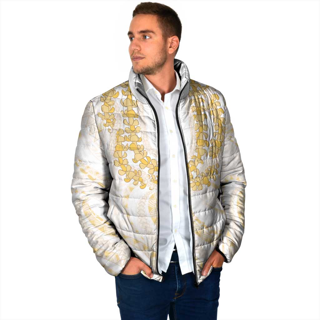 Aloha Lei Onaona Padded Jacket Beige Hawaiian Tribal Pattern LT9 - Polynesian Pride