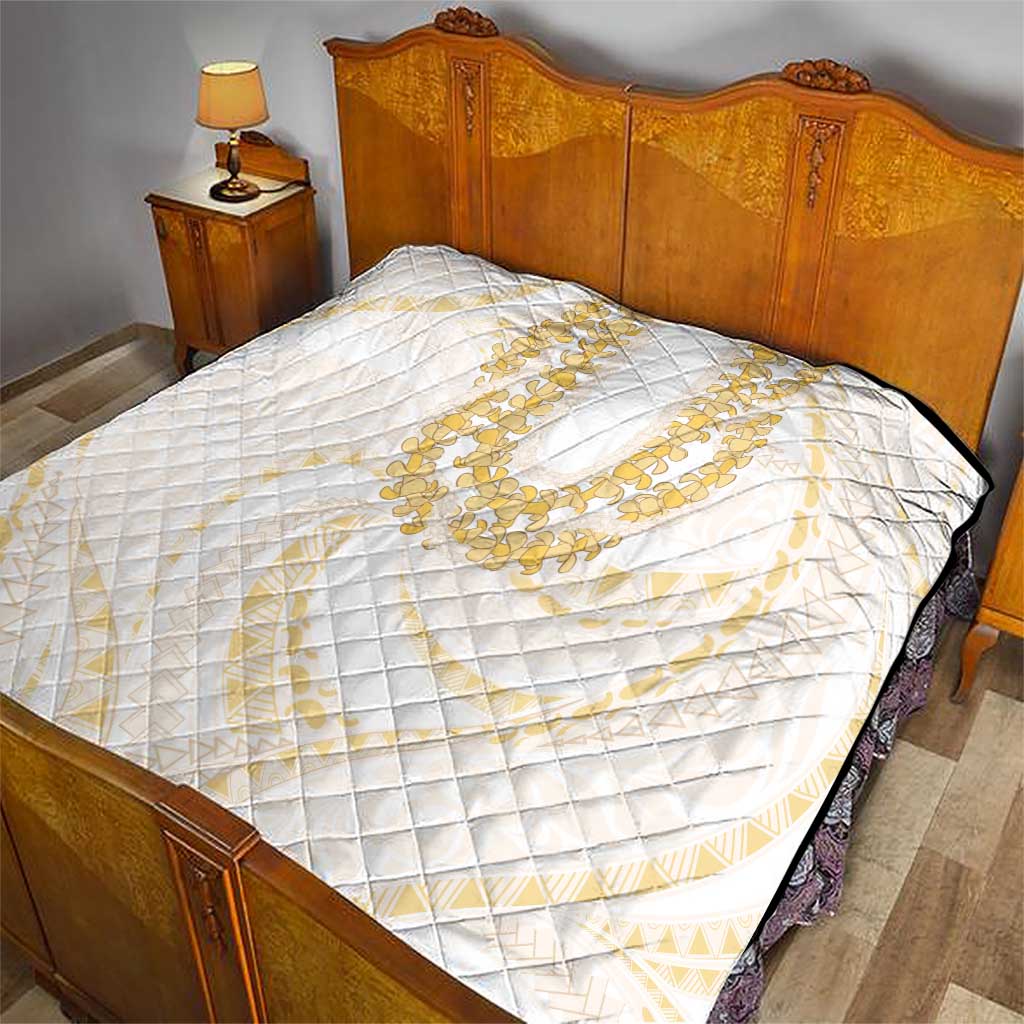 Aloha Lei Onaona Quilt Beige Hawaiian Tribal Pattern