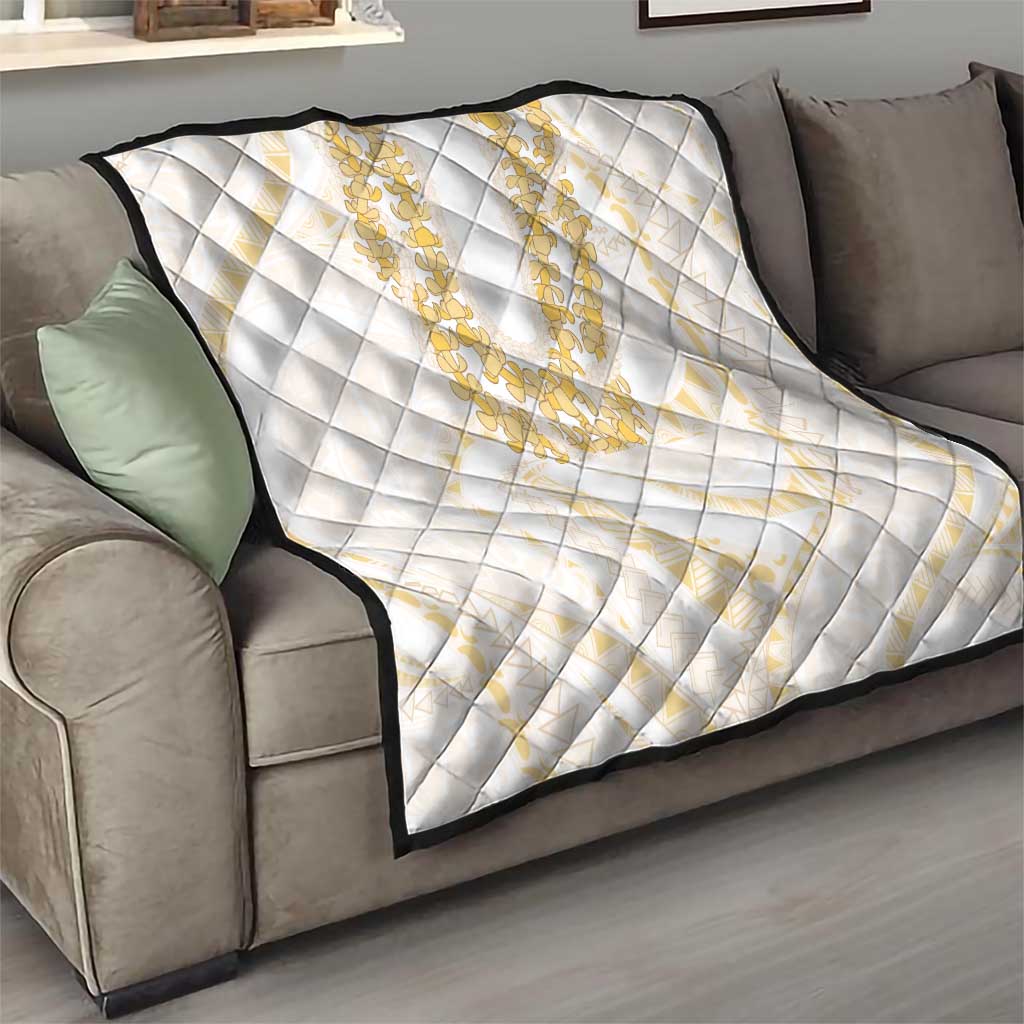 Aloha Lei Onaona Quilt Beige Hawaiian Tribal Pattern