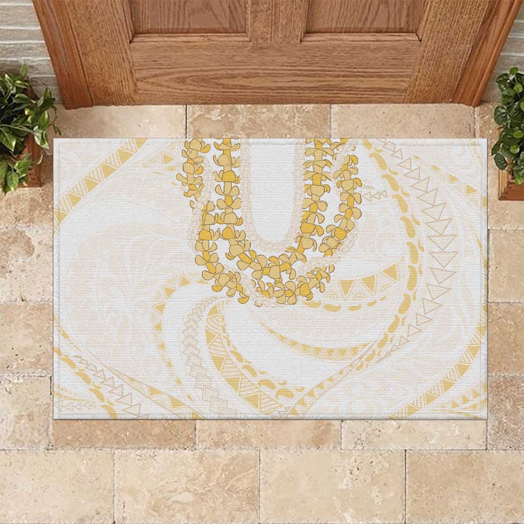 Aloha Lei Onaona Rubber Doormat Beige Hawaiian Tribal Pattern LT9 Beige - Polynesian Pride