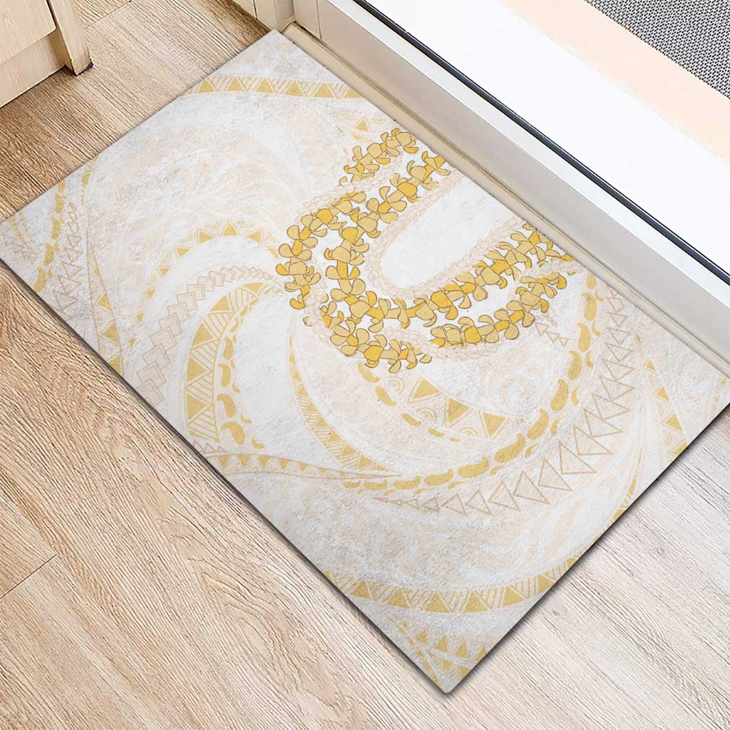 Aloha Lei Onaona Rubber Doormat Beige Hawaiian Tribal Pattern LT9 - Polynesian Pride