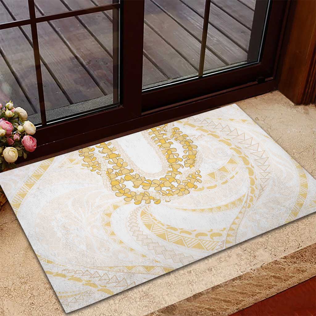 Aloha Lei Onaona Rubber Doormat Beige Hawaiian Tribal Pattern LT9 - Polynesian Pride