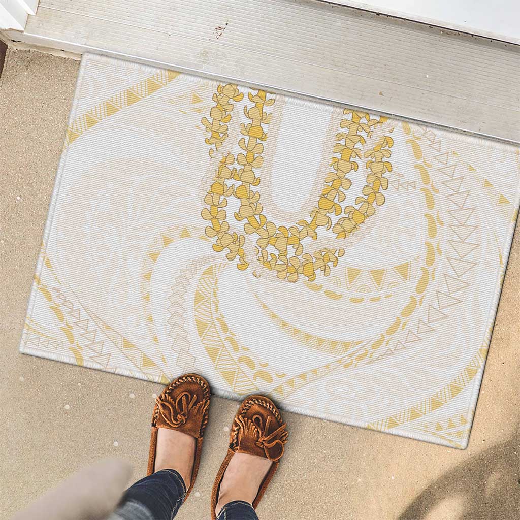 Aloha Lei Onaona Rubber Doormat Beige Hawaiian Tribal Pattern LT9 - Polynesian Pride