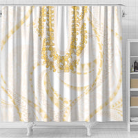 Aloha Lei Onaona Shower Curtain Beige Hawaiian Tribal Pattern