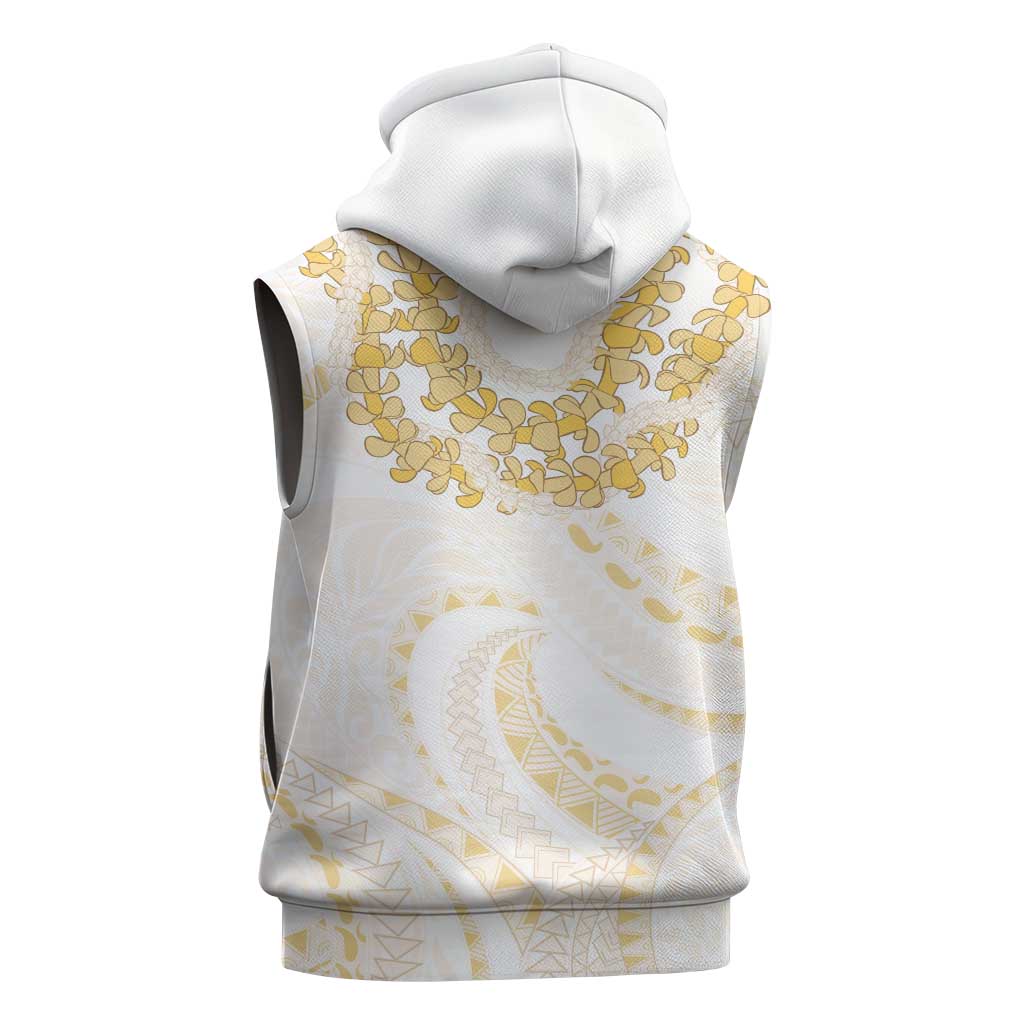 Aloha Lei Onaona Sleeveless Hoodie Beige Hawaiian Tribal Pattern LT9 - Polynesian Pride