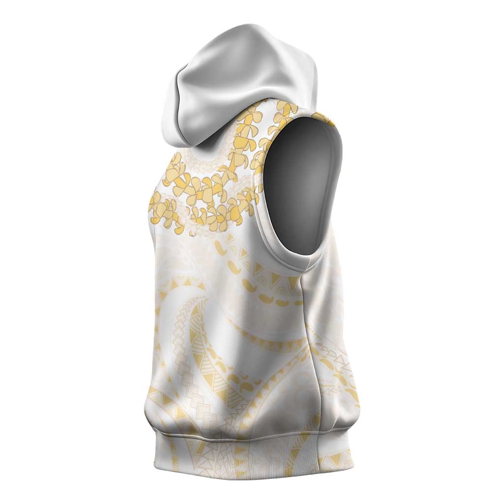 Aloha Lei Onaona Sleeveless Hoodie Beige Hawaiian Tribal Pattern LT9 - Polynesian Pride