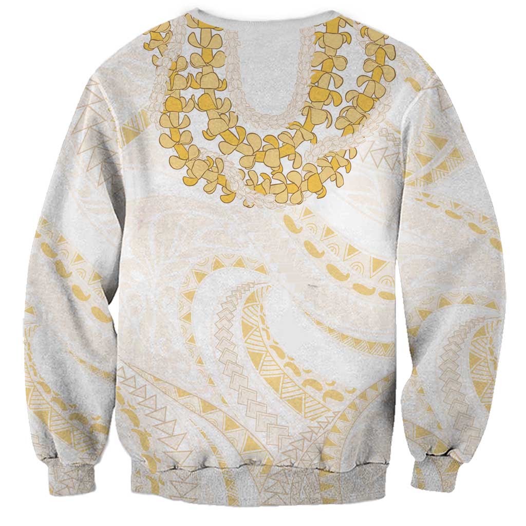 Aloha Lei Onaona Sweatshirt Beige Hawaiian Tribal Pattern LT9 - Polynesian Pride