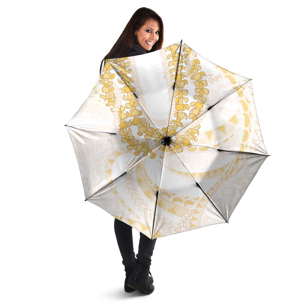 Aloha Lei Onaona Umbrella Beige Hawaiian Tribal Pattern LT9 - Polynesian Pride