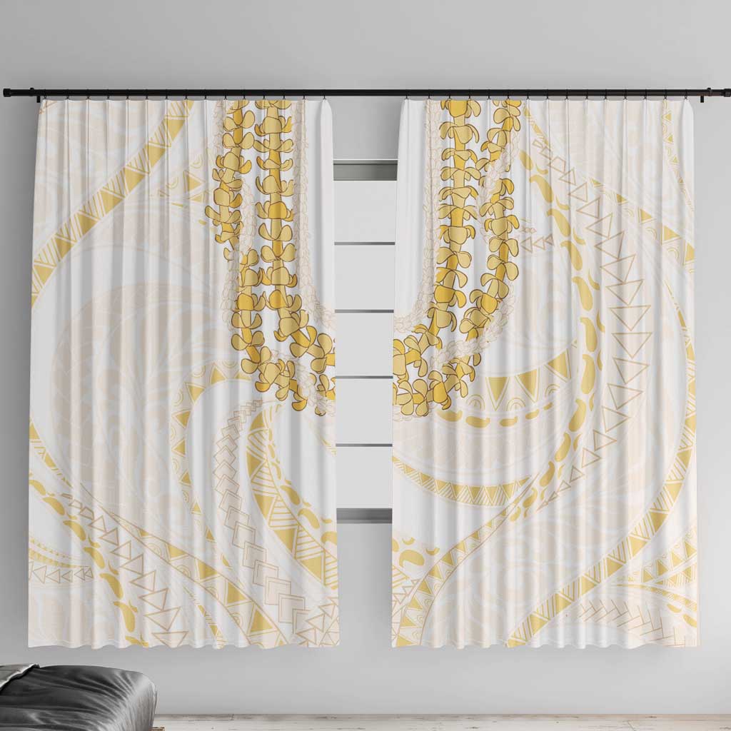 Aloha Lei Onaona Window Curtain Beige Hawaiian Tribal Pattern LT9 With Hooks Beige - Polynesian Pride