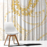 Aloha Lei Onaona Window Curtain Beige Hawaiian Tribal Pattern