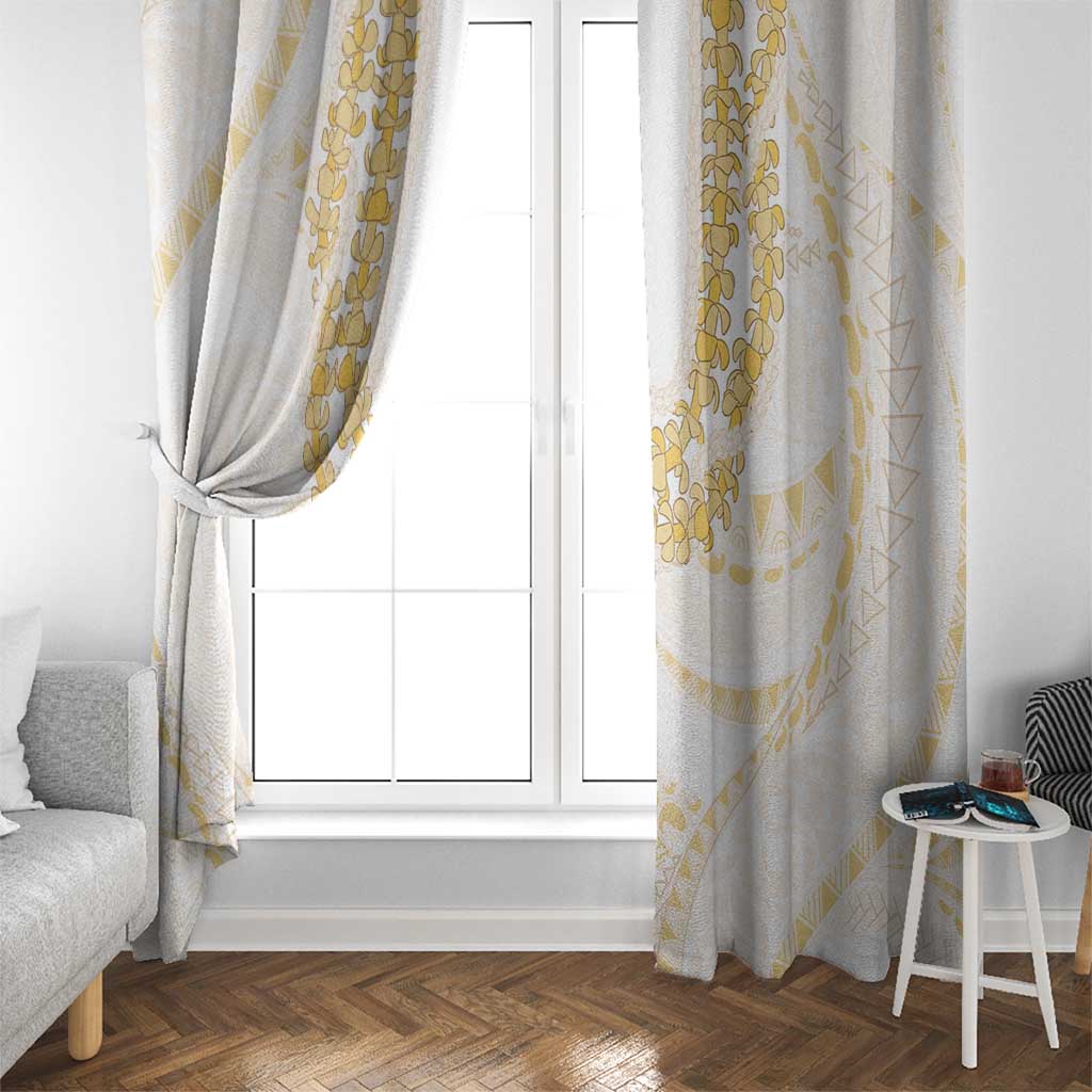 Aloha Lei Onaona Window Curtain Beige Hawaiian Tribal Pattern