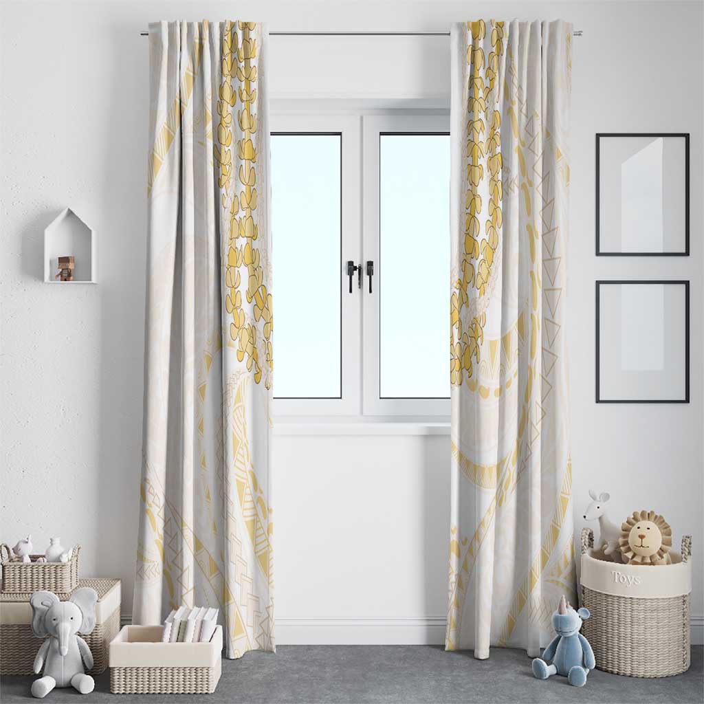 Aloha Lei Onaona Window Curtain Beige Hawaiian Tribal Pattern