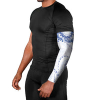 Aloha Lei Onaona Arm Sleeves Navy Blue Hawaiian Tribal Pattern - Polynesian Pride