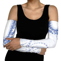 Aloha Lei Onaona Arm Sleeves Navy Blue Hawaiian Tribal Pattern - Polynesian Pride