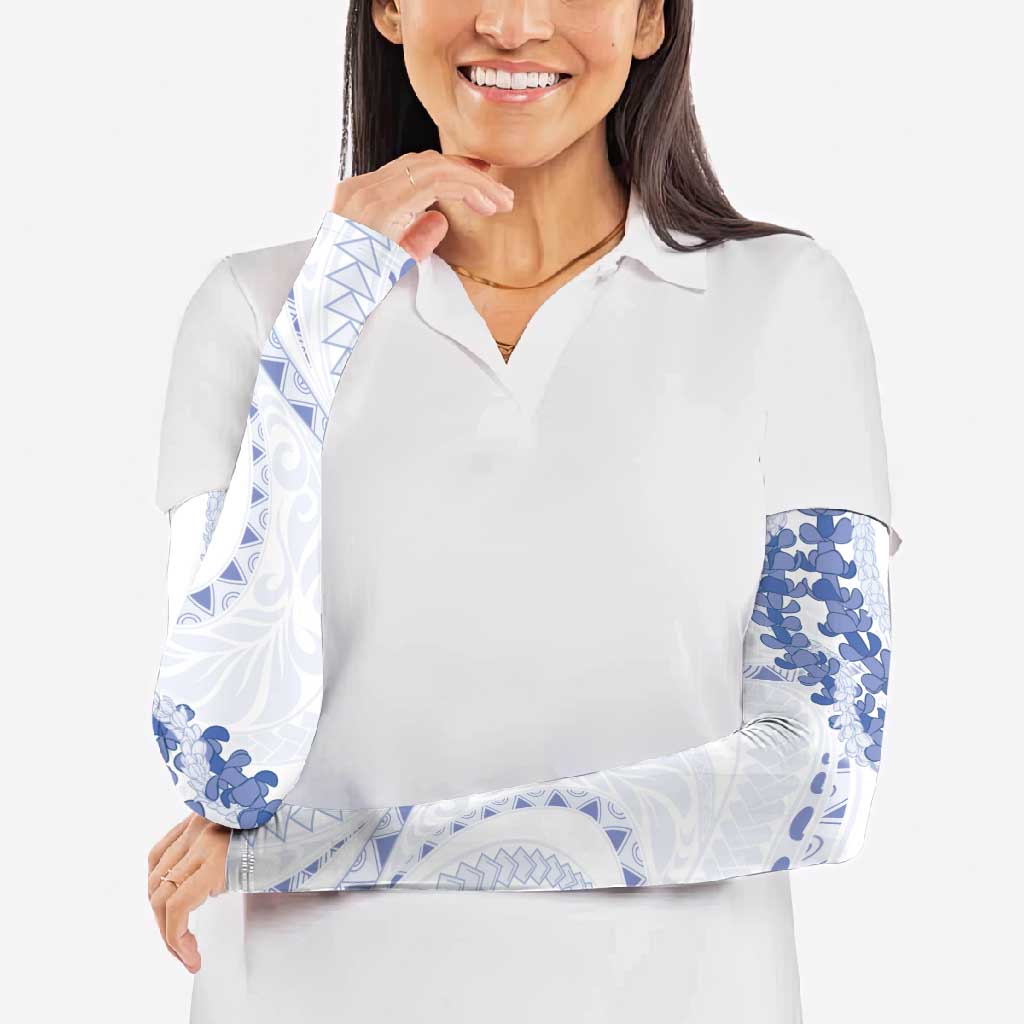 Aloha Lei Onaona Arm Sleeves Navy Blue Hawaiian Tribal Pattern - Polynesian Pride