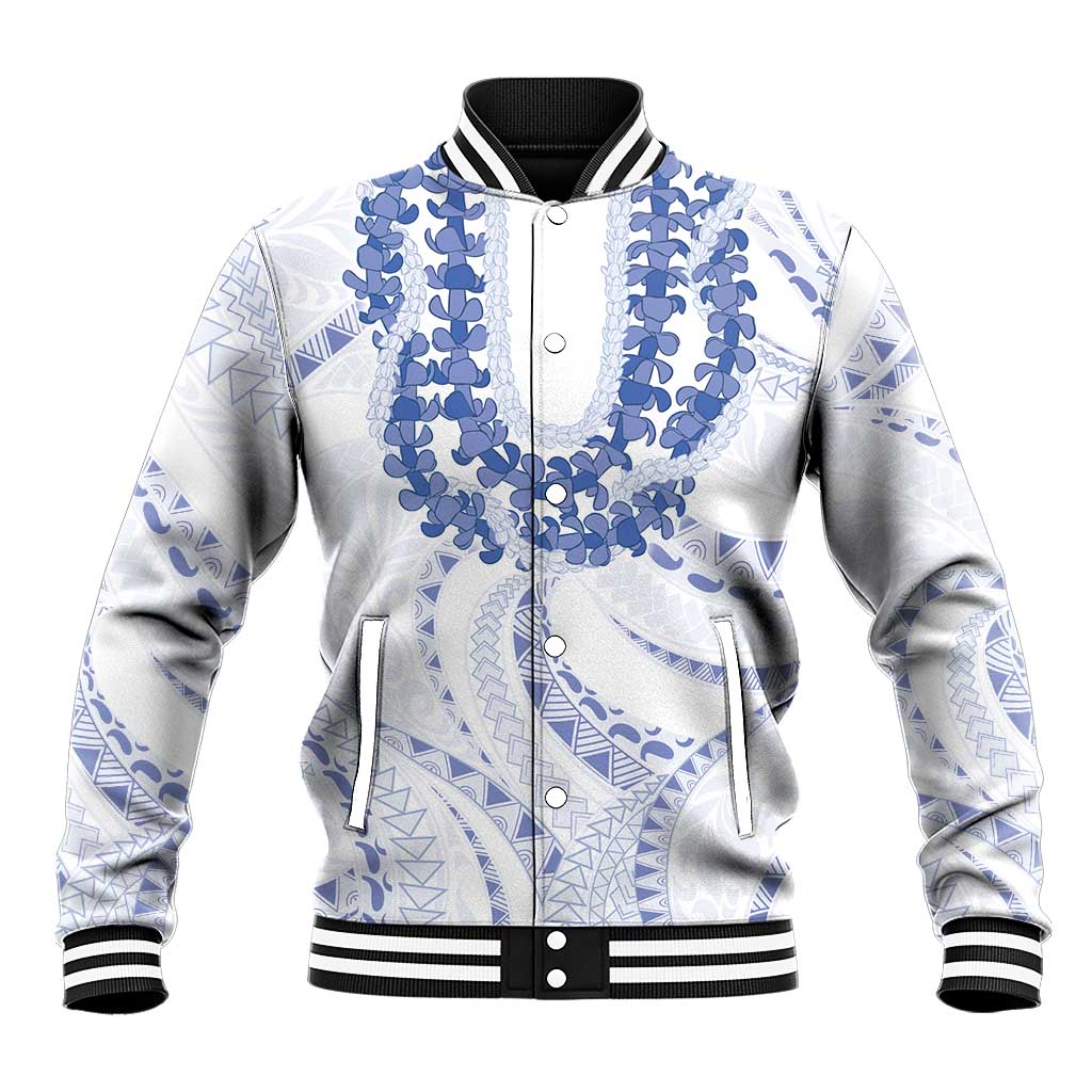 Aloha Lei Onaona Baseball Jacket Navy Blue Hawaiian Tribal Pattern LT9 Unisex Blue - Polynesian Pride