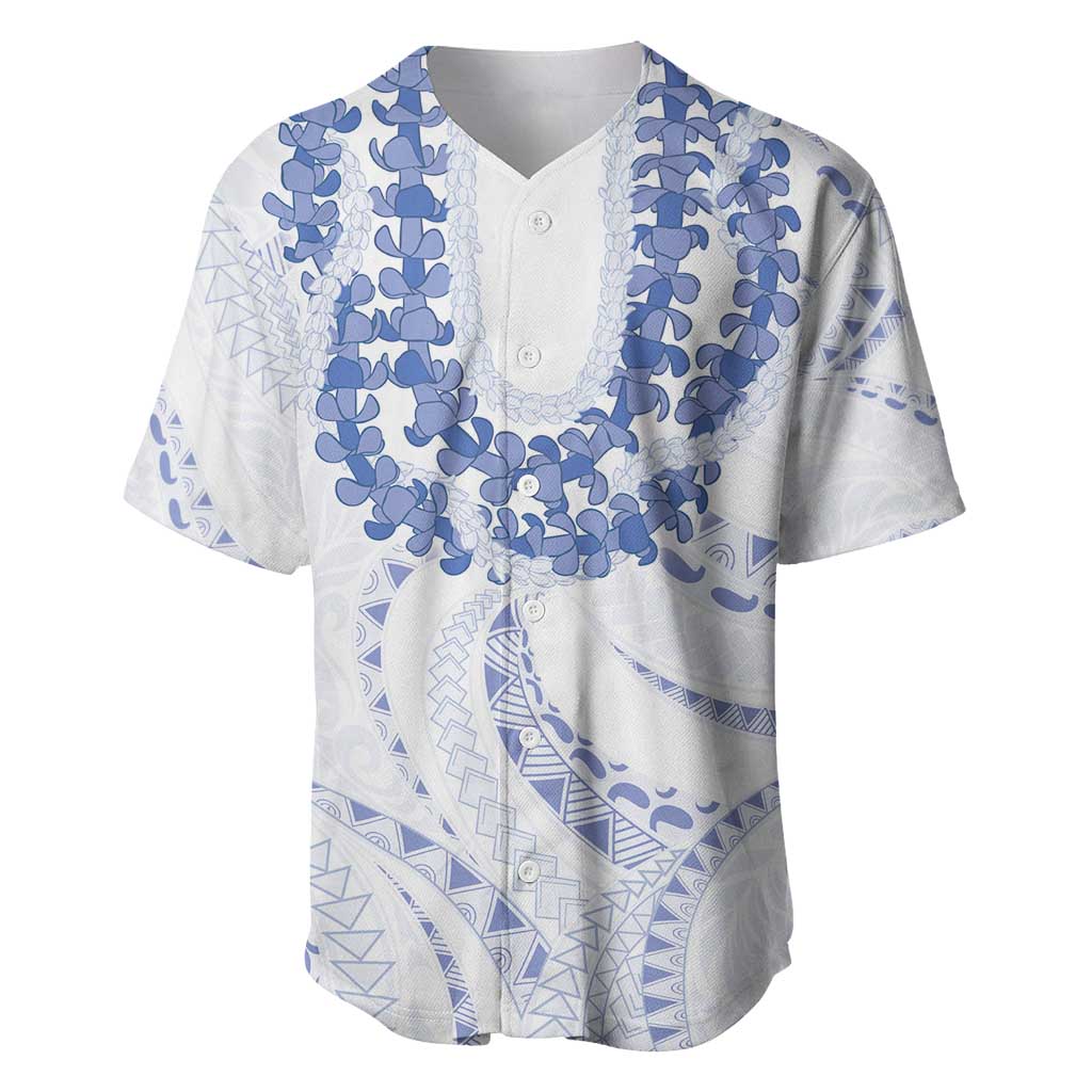 Aloha Lei Onaona Baseball Jersey Navy Blue Hawaiian Tribal Pattern