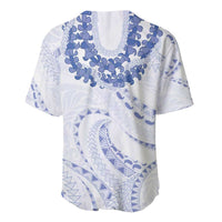 Aloha Lei Onaona Baseball Jersey Navy Blue Hawaiian Tribal Pattern