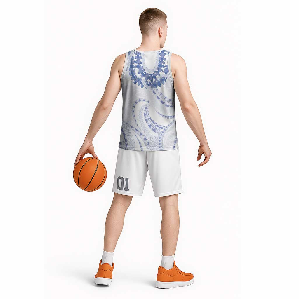 Aloha Lei Onaona Basketball Jersey Navy Blue Hawaiian Tribal Pattern LT9 - Polynesian Pride